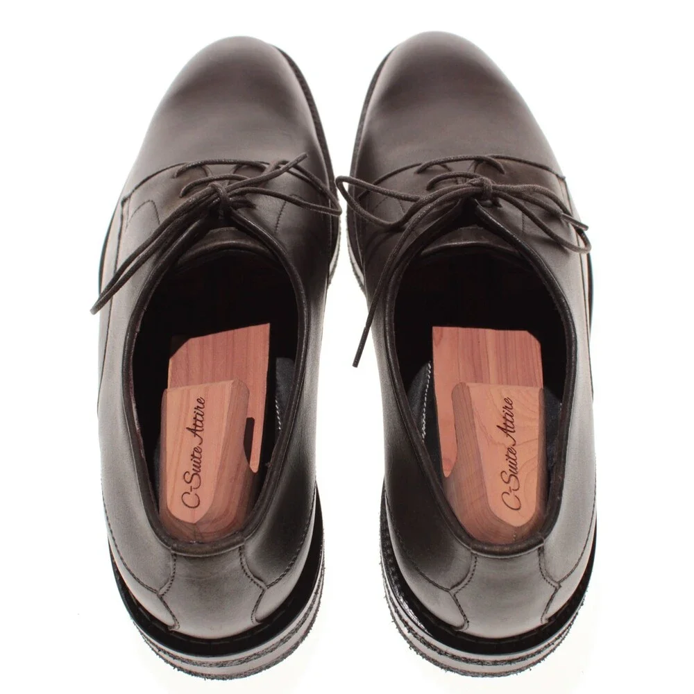 Di Bianco NWB Derby Dress Shoes Size 12 US in Dark Brown Leather Made in Italy